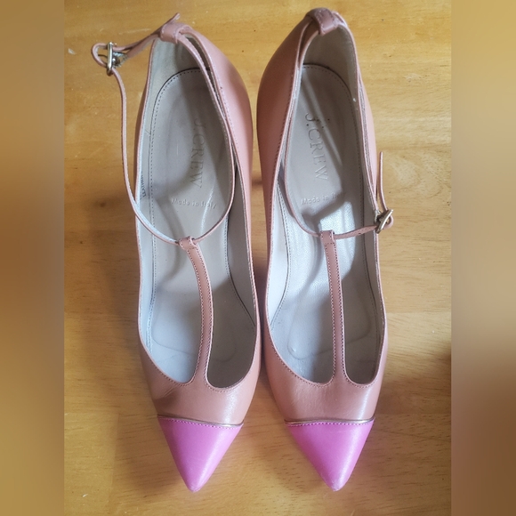 J. Crew | Nude Pink Toe Everly T Strap Heels - Size: 8 - Picture 16 of 16